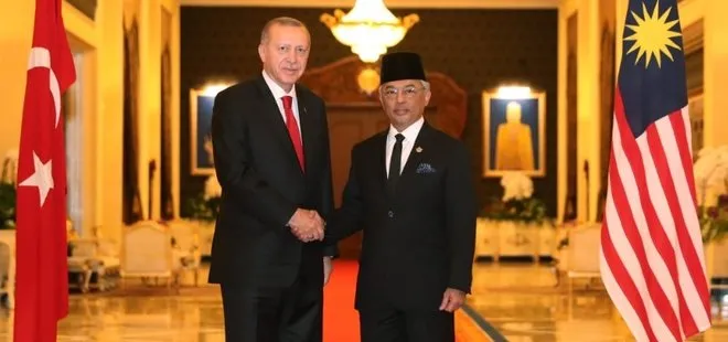 Son dakika: Başkan Erdoğan, Malezya Kralı Al-Mustafa Billah Şah ile görüştü