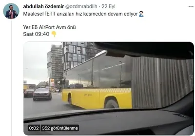 İBB kontrolden çıktı! İETT otobüsleri Kartal- 4. Levent-E5 AirPort AVM'de yolda kaldı - 1