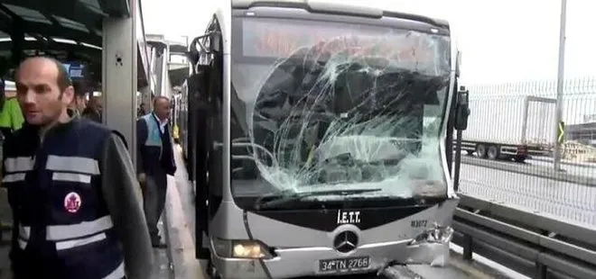 Haramidere’de korku dolu olay! İki metrobüs çarpıştı