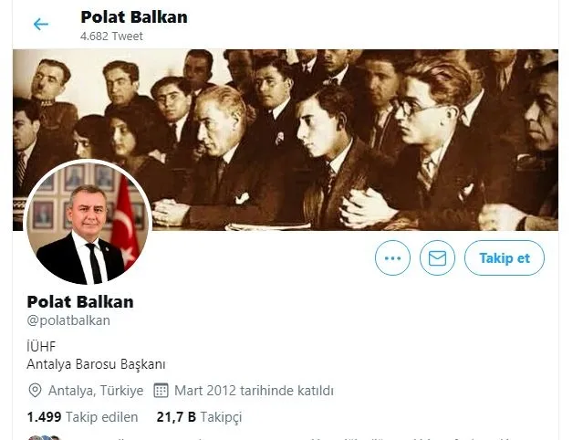 Antalya Barosu Başkanı Polat Balkan Topbaş’ın ardından Gökçek’in ölümünü istedi! Tepki yağıyor: Bu nefretle nasıl insan haklarını savunacaksınız?
