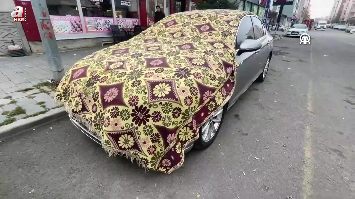 Araçları battaniyelerle örttüler