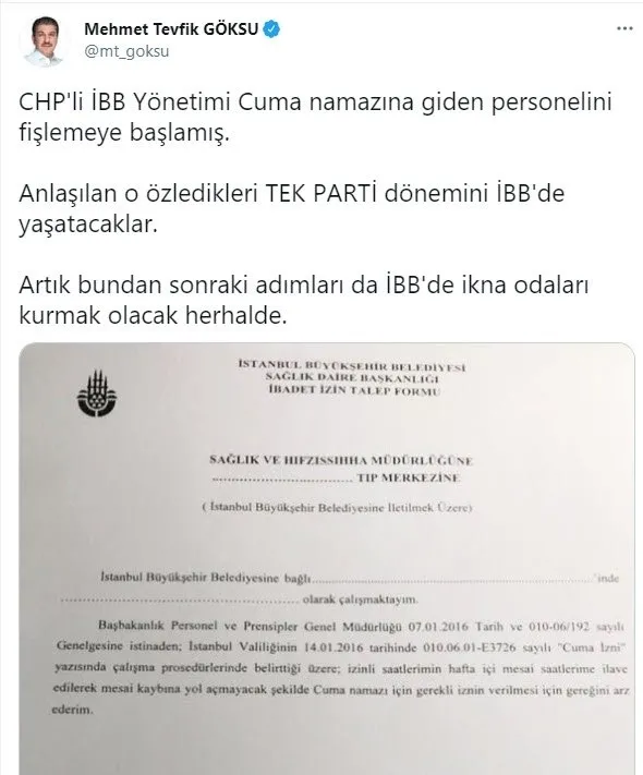 Son dakika: CHP'li İBB yönetimi Cuma namazına giden personelini fişlemeye başladı - 1