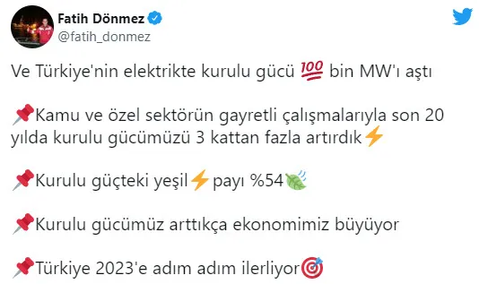 Son dakika: Türkiye'nin elektrikte kurulu gücü 100 bin megavatı aştı - 3