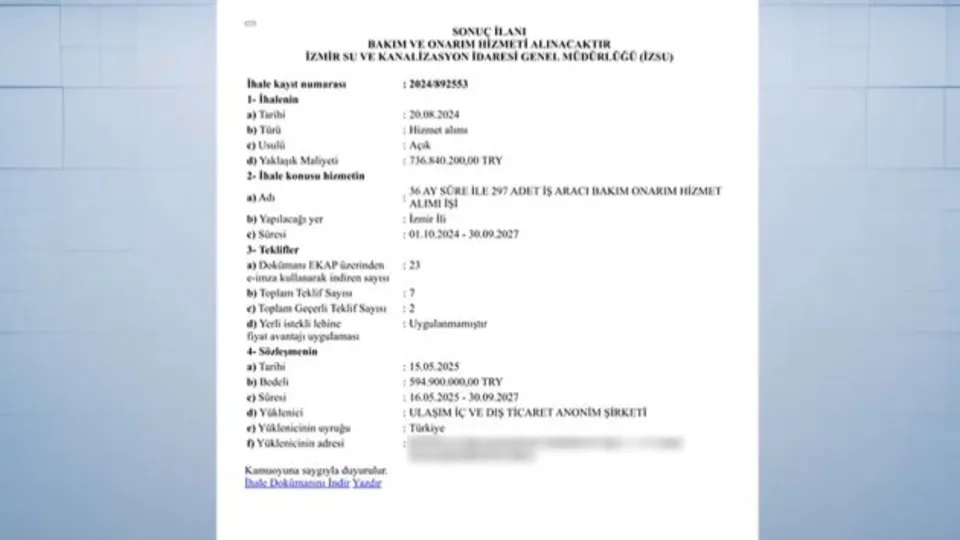 İzmir Büyükşehir’den adrese teslim ihale!