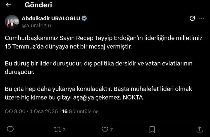 baskan-erdogani-hedef-alan-ozgur-ozele-iletisim-baskani-durandan-tepki-dili-hakikati-degil-ofkeyi-yansitiyor-1767511944313.jpeg Ulaştırma ve Altyapı Bakanı Abdulkadir Uraloğlu'nun paylaşımı