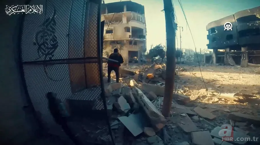 El Kudüs Tugayları Gazze'de katil İsrail'in tankını böyle imha etti! Cephe hattından sıcak görüntüler 16