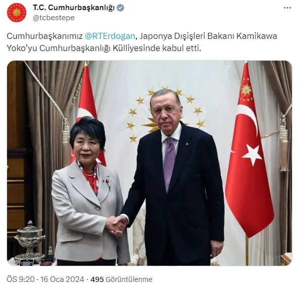 kulliyede-kritik-gorusme-baskan-erdogan-japonya-disisleri-bakani-kamikawa-yokoyu-agirladi-1705429641883.jpg Külliye'de kritik görüşme! Başkan Erdoğan Japonya Dışişleri Bakanı Kamikawa Yoko’yu ağırladı - 1