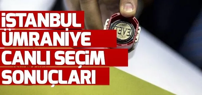 Ümraniye seçim sonuçları 23 Haziran’da kim kazandı? 2019 İstanbul seçimleri Ümraniye oy oranları!