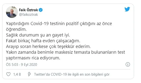 Son dakika: CHP'li Faik Öztrak koronavirüse yakalandı - 2