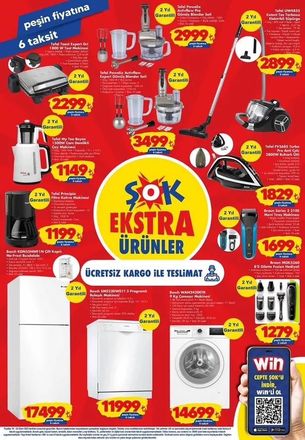 20 Ekim ŞOK aktüel indirim kataloğu yayınladı! ŞOK Airfryer 1.499 TL, tost makinesi 199 TL, katlanır masa 699 TL, kitaplık 699 TL’den satıyor