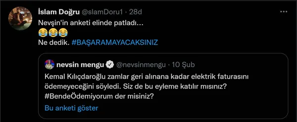 Nevşin Mengü'ye kendi anketinde büyük şok! Elektrik faturası provokasyonuna destek alay konusu oldu! AK Parti'den Kılıçdaroğlu'na sert tepki - 6