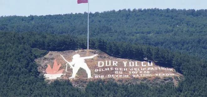 ’Dur Yolcu’ simgesindeki Türk Bayrağı 13 metre daha yükseltildi