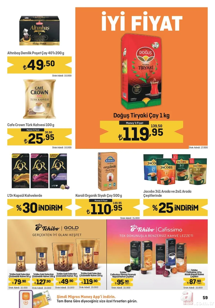 Migros 26 Nisan indirim kataloğu yayında! Migros’da 5KG Un 69,00 TL, Süzme Peynir 59,90 TL, Salça 39,95 TL, Ayçiçek Yağı 5L 199,95 TL’den satışta 17