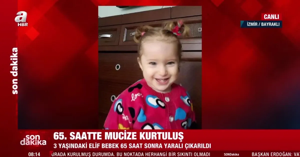 Son dakika: İzmir depreminin 65. saatinde mucize kurtuluş! 3 yaşındaki Elif Perinçek yaralı kurtarıldı