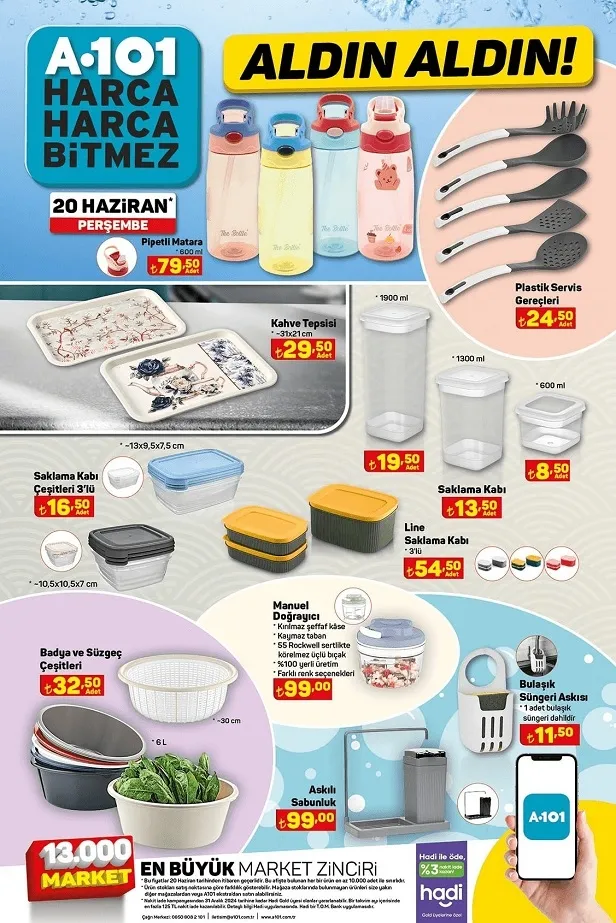 A101 20 Haziran aktüel kataloğu yayınladı! A101 haftanın uygun fiyatlı ürünlerinin tam listesi… - 13