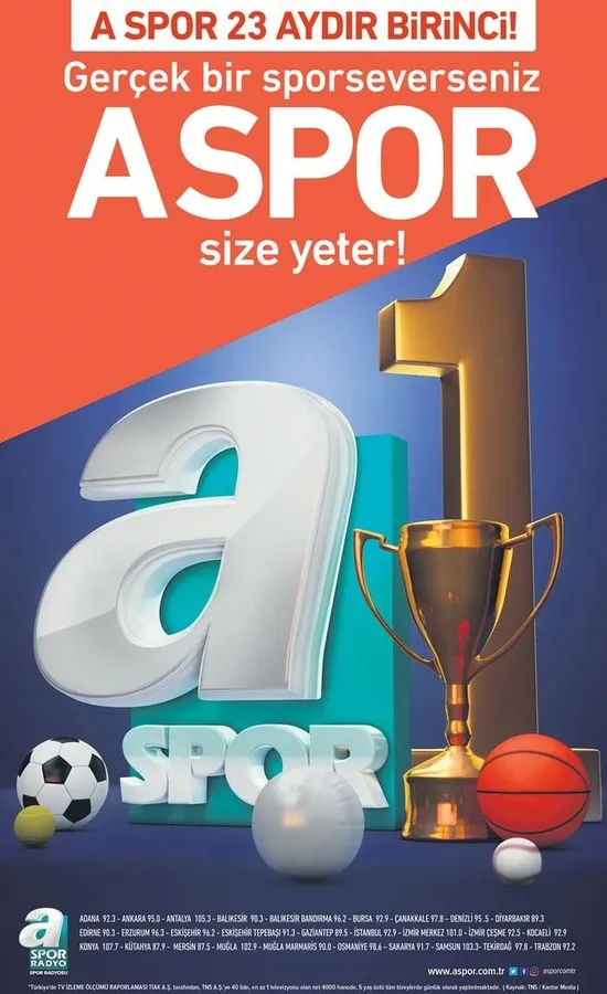 Türkiye'nin tercihi yine A Spor - 1