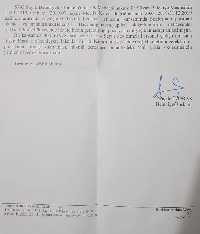 HDP'li Silvan Belediyesi 5 mühendisin işine son verdi! Kayyum döneminde işe alınan personelleri hedef aldılar - 1