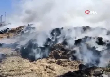Samanlığı yanan besiciye yardım için bütün mahalle seferber oldu