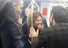 Kadının kafası metroda tutunma direklerine sıkıştı