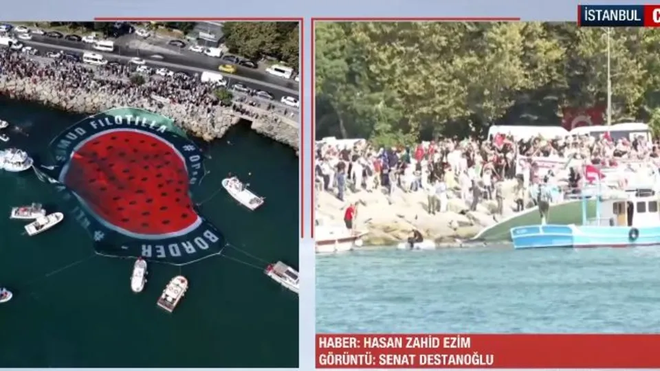 İstanbul Boğazı’nda Gazze’ye destek eylemi
