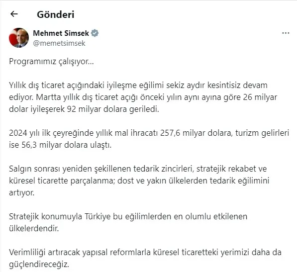 Son dakika | Bakan Şimşek'ten mart ayı ihracat rakamlarına ilişkin önemli açıklama - 1