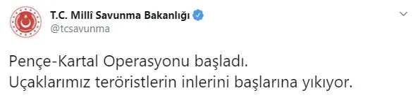 Son dakika: Pençe-Kartal Operasyonu başladı