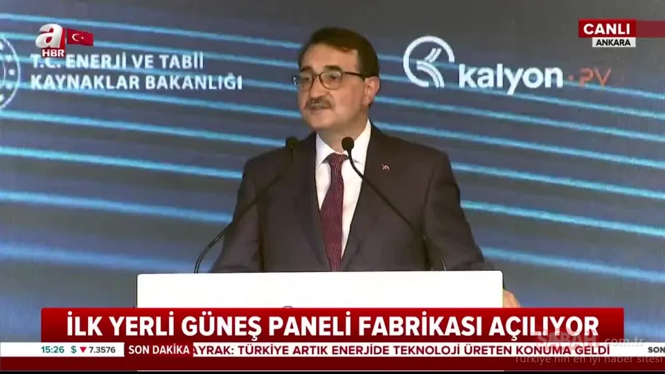 Enerji ve Tabii Kaynakları Bakanı Fatih Dönmez Kalyon Güneş Teknolojileri Fabrikası, açılış töreninde önemli açıklamalar