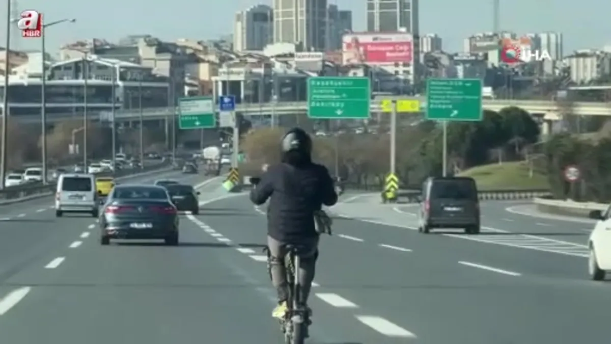 TEM otoyolunda scooterla son hız ilerledi