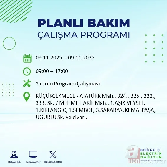 BEDAŞ-AYEDAŞ ELEKTRİK KESİNTİSİ: İstanbul’da elektrikler ne zaman gelecek, kesinti hangi ilçelerde olacak? 8