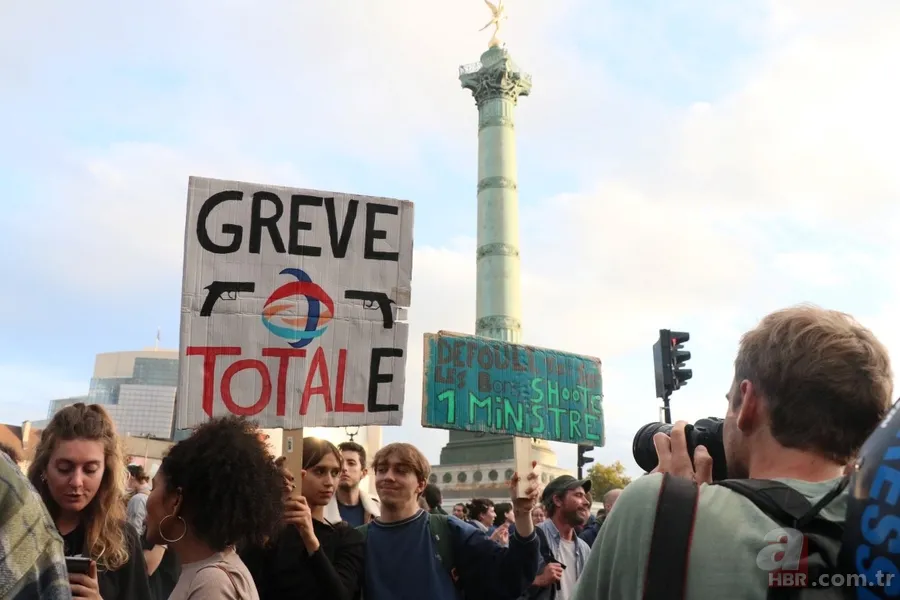 Fransa’da 140 bin kişilik gösteri! Hayat pahalı! “MACRON = PİNOKYO” 24