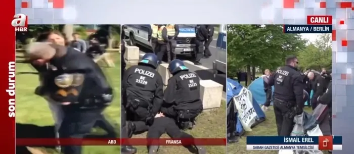 ABD’de büyüyen Gazze protestoları Avrupa’ya sıçradı! Almanya ve Fransa’da gençler gözaltına alındı! Polisler çadırları zorla söktü...
