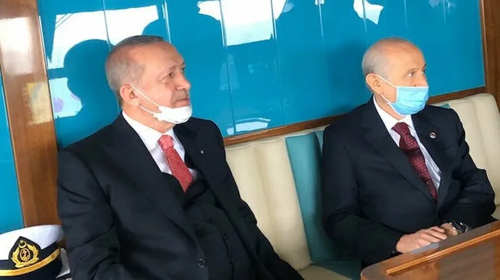 Başkan Erdoğan ve MHP Genel Başkanı Devlet Bahçeli, Demokrasi ve Özgürlükler Adası’nı gezdi