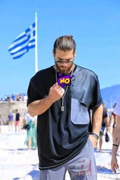Can Yaman Yunan bayrağı önünde el hareketine açıklama yaptı