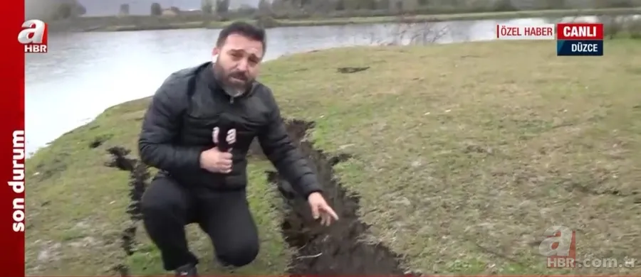 Düzce’de 5,9 büyüklüğündeki depremin izleri ortaya çıktı! İşte 5,9’luk depremin fay kırığı 15