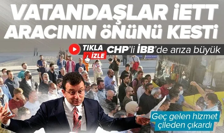 İstanbul Kadıköy’de vatandaşlar isyan etti! Geç gelen İETT aracının önünü kesti