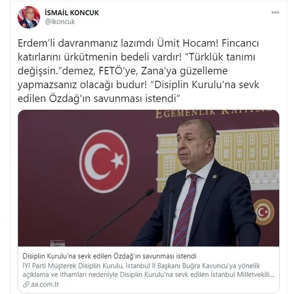 Son dakika: İYİ Parti’de FETÖ krizi büyüyor! Ümit Özdağ’dan bomba iddia: Genel Başkan Yardımcısı FETÖ imamıyla yemek yedi