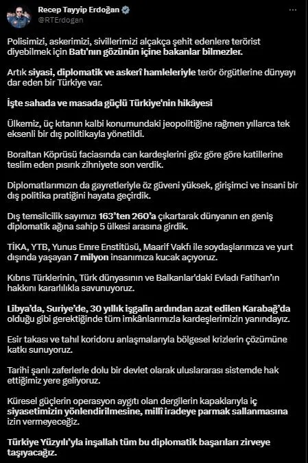 Başkan Erdoğan'dan Batı'nın skandal manşetlerine tepki: Sahada ve masada güçlü Türkiye - 1