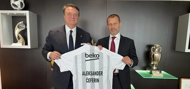 Beşiktaş Kulübü Başkanı Hasan Arat UEFA Başkanı Aleksander Ceferin ile görüştü