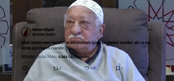 ’Sözler Köşkü’ isimli hesaptan skandal paylaşım! Teröristbaşı Gülen’i hayırla andılar