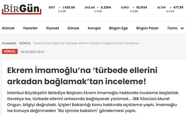 İçişleri Bakanlığı’ndan Sözcü, Cumhuriyet ve Birgün’ün Ekrem İmamoğlu haberlerine yalanlama!