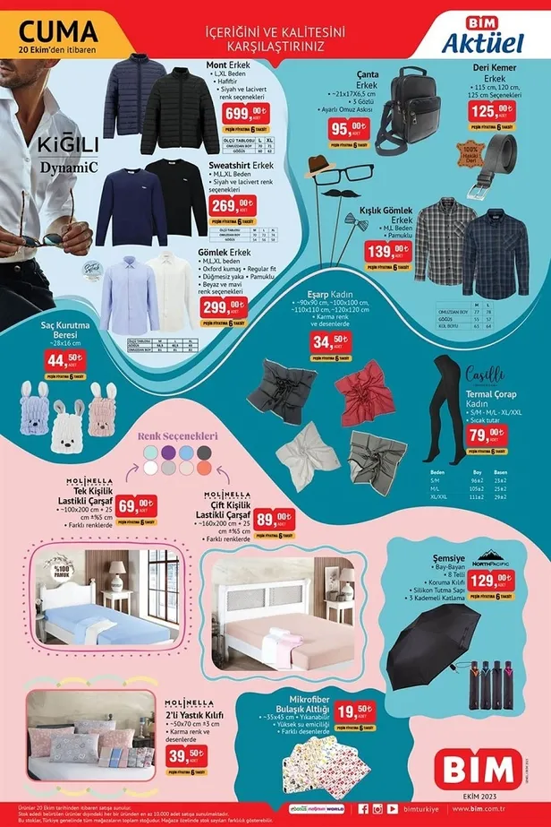 20 Ekim BİM aktüel ürünler kataloğu yayınladı! BİM’de kaşar peynir 169 TL, çay 89,50 TL, ayran 4,90 TL, beyaz peynir 79,50 TL fiyattan satışta