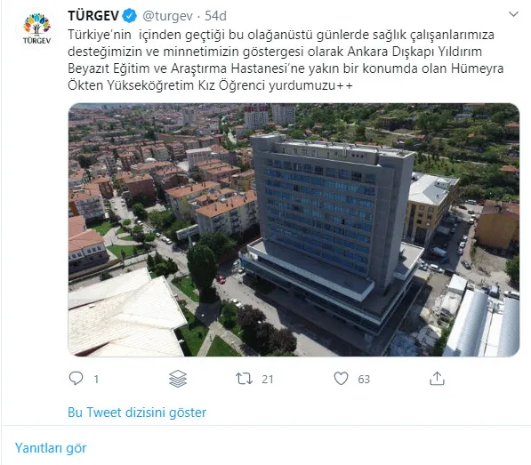 TÜRGEV, iki yurdunu sağlık çalışanlarına tahsis etti - 1