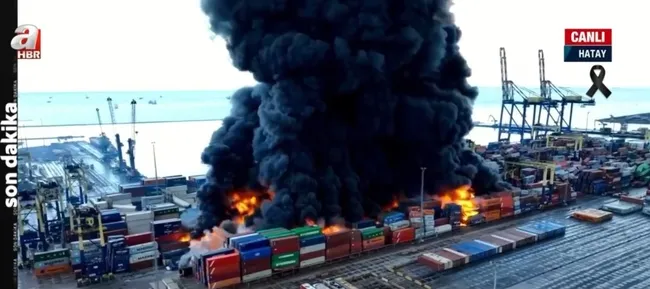 İskenderun Limanı’nda konteynerlerde çıkan yangın sürüyor!