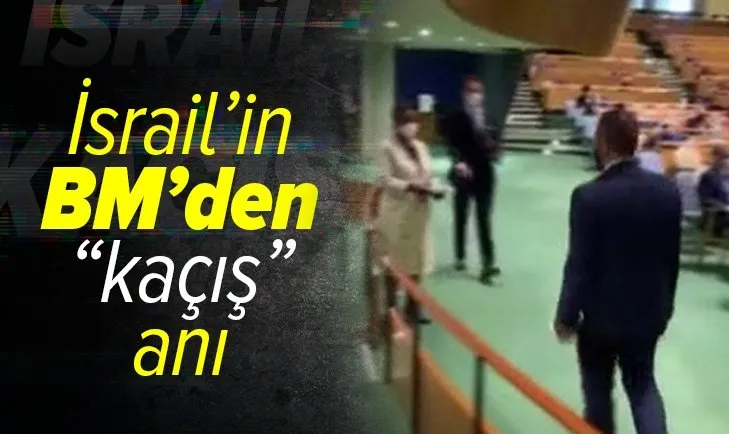 İsrail'in BM'den kaçış anı! Gilad Erdan salonu terk etti...