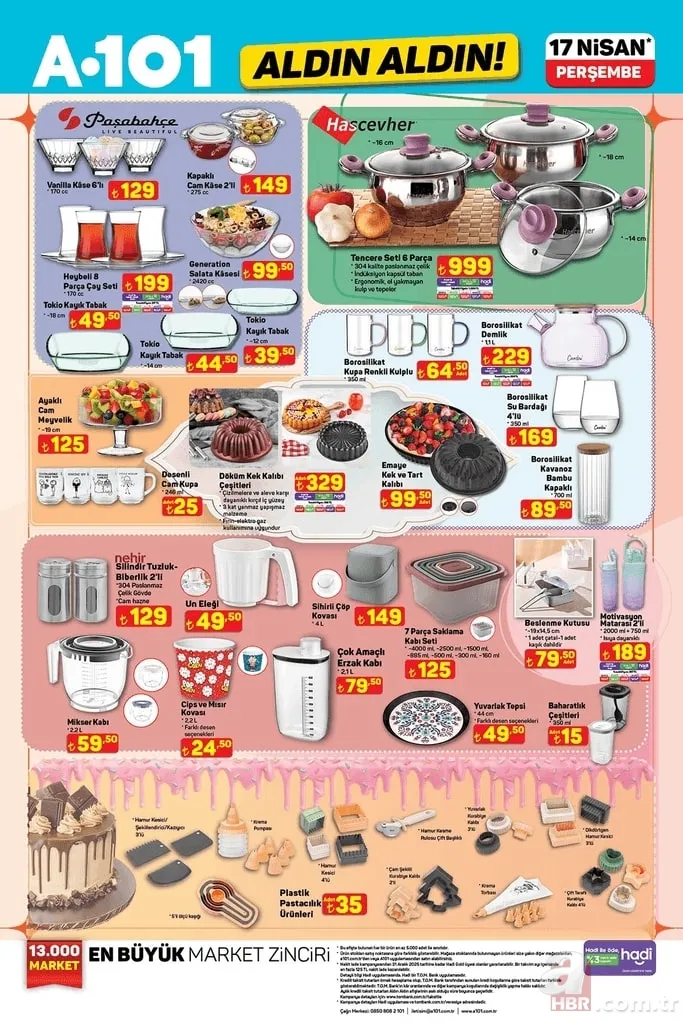 A101 aktüel 17 Nisan kataloğu yayınlandı: 10 litre Ayçiçek yağı 769 TL 5