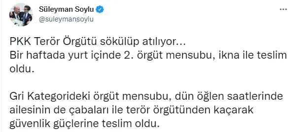 Son dakika: PKK’da çözülme devam ediyor! Gri Kategorideki terörist teslim oldu