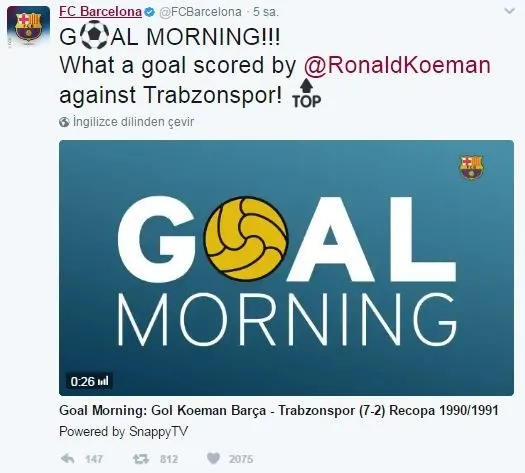 Barcelona'nın paylaşımına Trabzonspor cevap verdi - 1