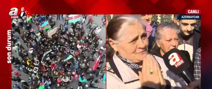 Ermenistan yenilgiyi kabul etti! Azerbaycan halkı büyük coşkusunu A Haber'le paylaştı! Minik kız: Ne oldu Paşinyan?