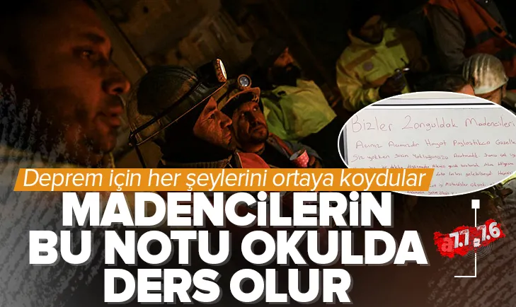 Madencilerin bu notu okulda ders olur