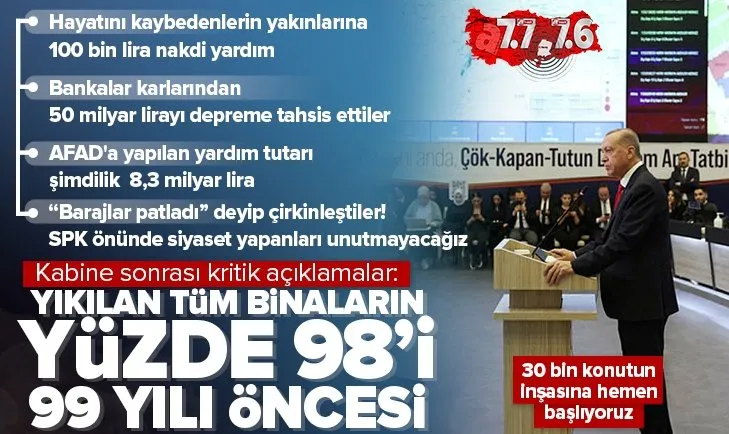 Kabine sonrası Başkan Erdoğan’dan açıklamalar